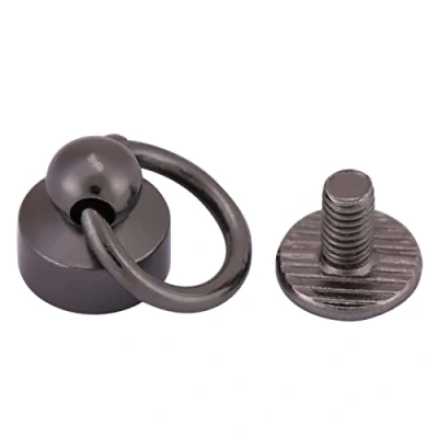 Image of 20pcs Brass Iron Rivets Fasteners Chain Bag Screws 8mm 4 Colors DIY Leather Craft Purse Phone Case Accessory (Black)