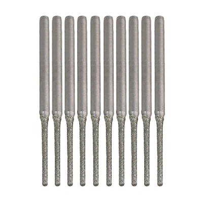 Image of BQLZR 1MM Silver Extended Gems Diamond Drill Bits Bowlder Pearls Jewelry Agates Hole Coated Tip Pack of 10