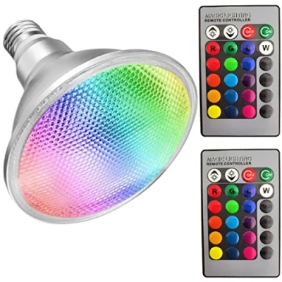 Image of YAKAiYAL 20W Par38 RGB E27 LED Bulbs COB Waterproof IP65 Floodlight Bulb Reflector Spotlight Lamp AC85 265V 120 Degrees 1 Pack