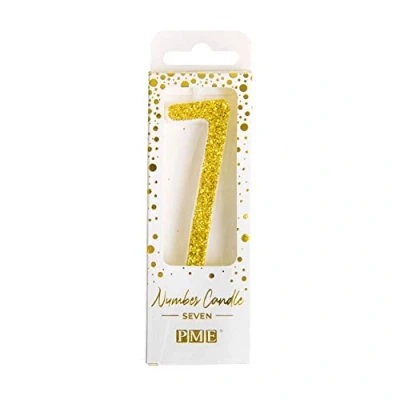 Image of PME Gold Glitter Number Candle 7