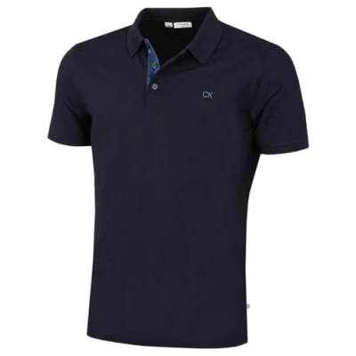 Image of Calvin Klein Mens Campus Camo Golf Polo Shirt Navy L