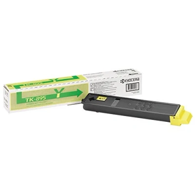 Image of Kyocera TK 895Y Toner Yellow, 6,000 Pages, Original Premium Printer Cartridge 1T02KoANL0 for ECOSYS FS C8020MFP, C8025MFP