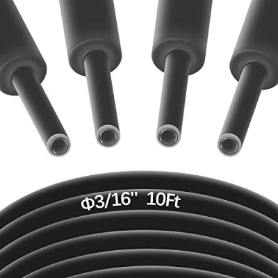 Image of Pointool Wire Heat Shrink Tubing 3/16&quot; Tube Wrap Electrical Waterproof Automotive Marine Assortment with Adhesive Lined for Wires, Length 10Ft
