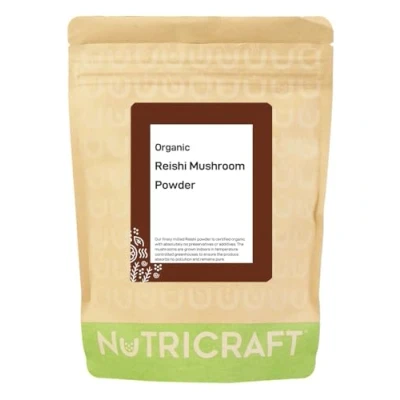 Image of NutriCraft Organic Reishi Mushroom Powder 1kg, 100% Pure, No Additives or Preservatives, Immune Support, Detox, Antioxidant Rich, Vegan, Gluten Free, Kosher, Superfood