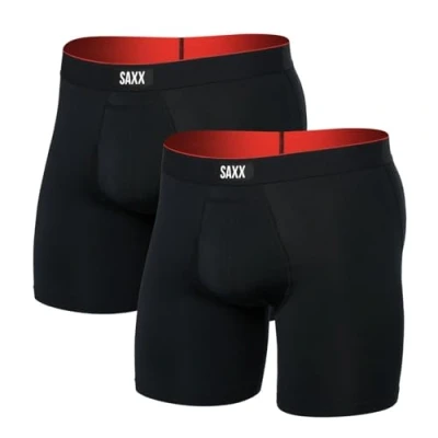 Image of Saxx Mens Multi Sport Mesh Boxer Brief Fly 2 Pack M CAMO/BLACK