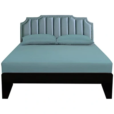 Image of Lirex Fitted Sheet, King Size 100% Egyptian Cotton 300 Thread Count Soft Breathable Blue