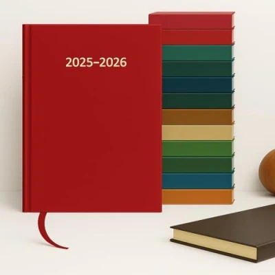 Image of Top Sale 2024 25 A4 Page Per Day Academic/Mid year Diary Burgundy