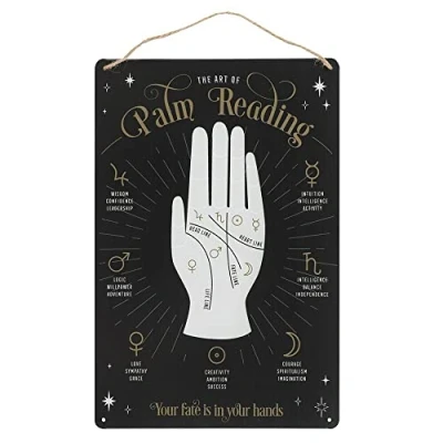 Image of Something Different FT_53330 Metal Sign Palm Reading 1pc. 150g, Black