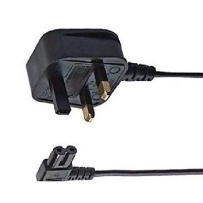 Image of K M Electronics® Figure 8 FIG IEC C7 TV Mains Power Cable Lead Angled 1.9M Black
