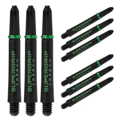 Image of Harrows Darts 3 x Sets of Supergrip Carbon Dart Stems 9 Shafts in Total Medium, Midi &amp; Short (Green, Midi)