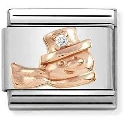 Image of Nomination Rose Gold Sparkling Snowman Charm