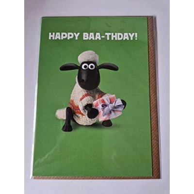 Image of Wallace &amp; Gromit Blank Birthday Card Happy Baa thday!