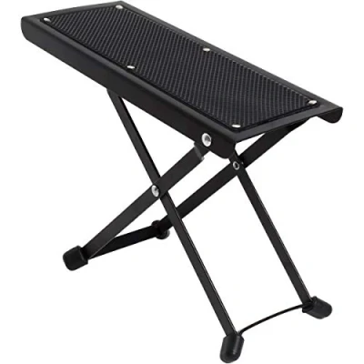 Image of iGadgitz Xtra U6987 Adjustable Guitar Foot Rest Folding Footstool Durable Stand Black