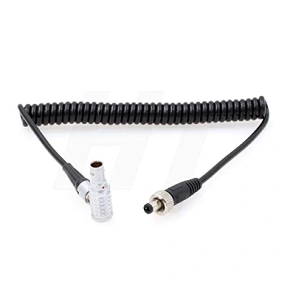Image of HangTon Right Angle 0B 2 Pin to Locking DC Power Cable for ARRI Alexa Camera Atomos Ninja V Monitor, Zaxcom QRX, Decimator