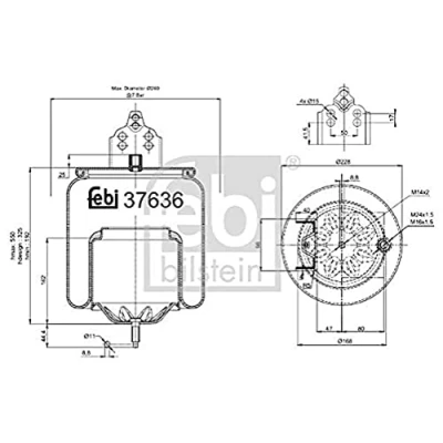 Image of 1075891, 1076416, 20374510, 20456152, 20531985 Boot, air suspension FEBI BILSTEIN 37636 Rear Axle Left, Right