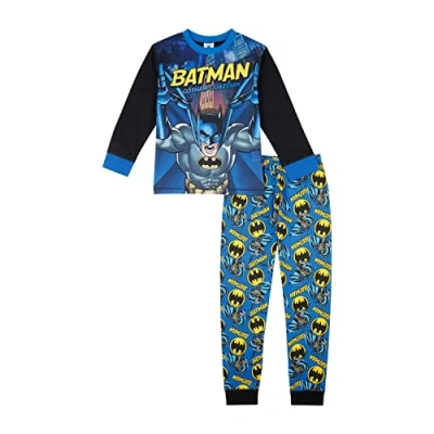 Image of DC Comics Batman Boys Pyjamas Pj Set, Gotham Guardian Pjs, Official Merchandise (8 9 Years) Blue