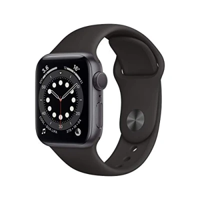Image of Apple Watch Series 6 (GPS, 40mm) Space Grey Aluminium Case with Black Sport Band (Renewed)
