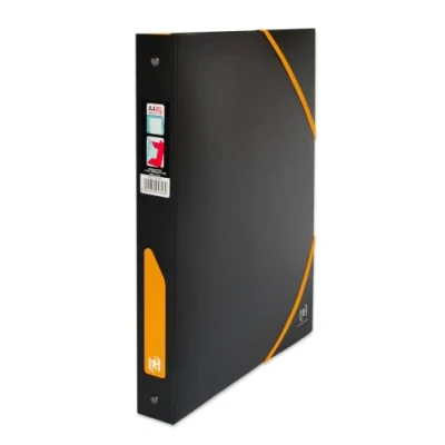Image of OXFORD Nomade for Students A4XL 40mm Spine 4 Ring Binder Polypropylene Two Tone Black Orange