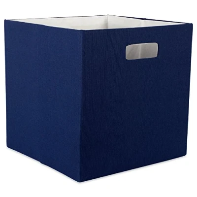 Image of DII Poly Cube Storage Collection Hard Sided, Collapsible Solid, Large, Nautical Blue
