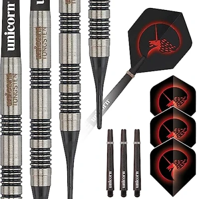 Image of Unicorn Soft Tip Darts Set Core Style 3 Tungsten Barrels 17 g