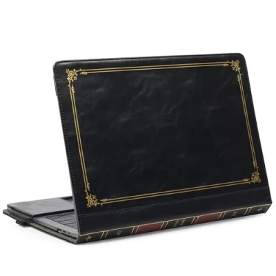 Image of TYTX Compatible with MacBook Air 13 inch Leather Case 2021 2020 2019 2018 Release M1 A2337 A2179 A1932 Retina Display Touch ID,Protective Cover for Laptop, Black