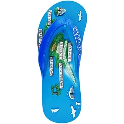 Image of Cyprus Slipper Magnet Fridge Refrigerator Decoration Sticker Souvenir Resin Crafts Kitchen Whiteboard