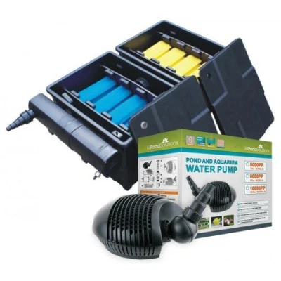 Image of allpondsolutions Koi Fish Pond Filter Box System Kit Inlcudes 36w UV Sterliser and 10000L/H Pump For Ponds up to 12000 litres.