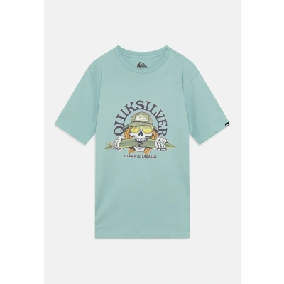 Image of Quiksilver Skull Feast Unisex Print Tshirt for kids, Size: 10y, Aquifer