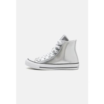 Image of Converse Chuck Taylor ALL STAR Unisex Hightop trainers for kids, Size: 6, Silver/white High quality imitation leather