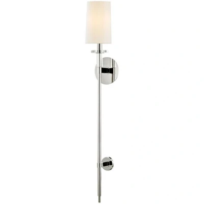 Image of Amherst 1 Light Wall Sconce Polished Nickel, Faux Silk