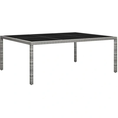 Image of vidaXL Outdoor Dining Table Grey 200x150x74 cm Poly Rattan