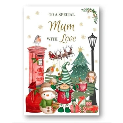 Image of Second Ave Mum Christmas Winter Postbox Xmas Holiday Festive Greetings Card