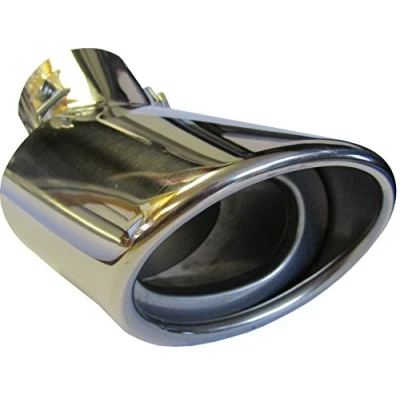 Image of XtremeAuto® Universal Stainless Steel High Quality Exhaust Tail Piece Tip Single/Double/Twin/Oval Post Box/Round/Big Bore/Up Swept/Clip On/Weld On/Matt Black (178mm OVAL CURVE)