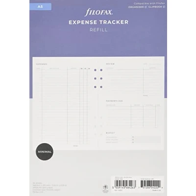 Image of Filofax A5 Organiser Expense Tracker Refill, White