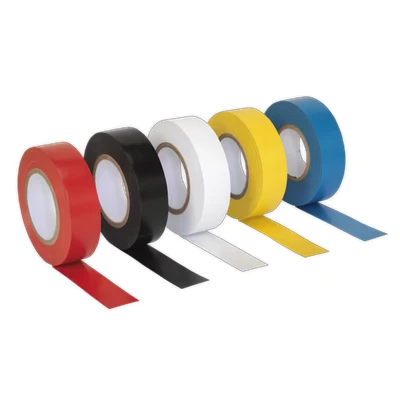 Image of Sealey PVC Insulating Tape 19mm x 20m Mixed Colours Pack of 10
