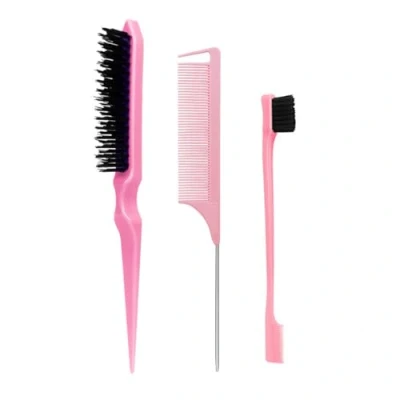 Image of 3Pieces Hair Comb Set Teasing Brush Rat Tail For Back Brushing Combing Slicking