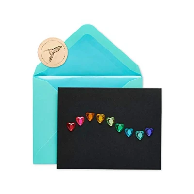 Image of Papyrus Blank Cards with Envelopes, Rainbow Gems (6 Count)