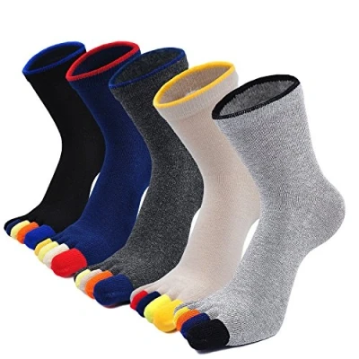 Image of Mens Toe Socks Running Five Finger Mini Crew Sport Cotton Socks, 3/4/5 Pairs, EU 39 44,Multicoloured 2