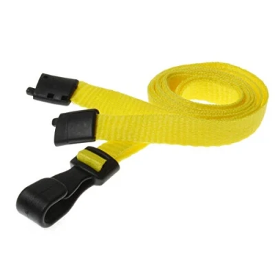 Image of Customcard Neck Lanyard for ID Badge Holders with Safety Breakaway Clip Yellow (Pack of 25)