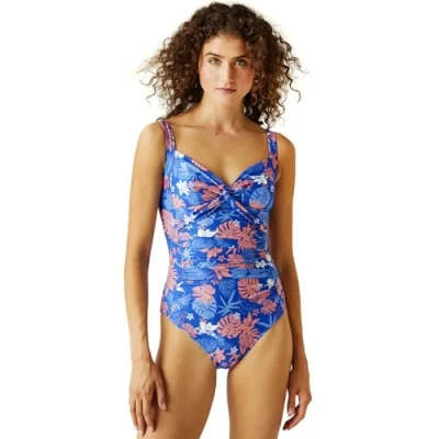 Image of Regatta Womens Sakari Tummy Control Swimming Costume Navy/White 20