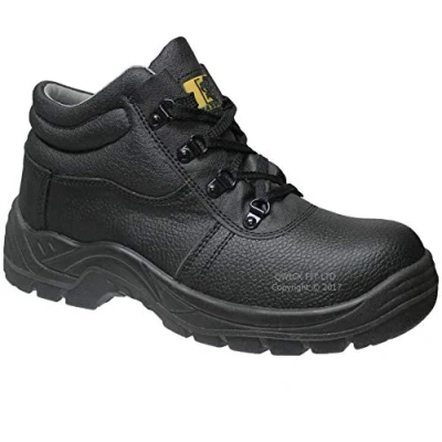 Image of New Mens Leather Safety Work Midsole Boots Steel Toe Cap Sizes 3 16 UK (8 UK) Black