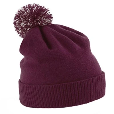 Image of Beechfield Snowstar Beanie Elegant Design Burgundy/Off White