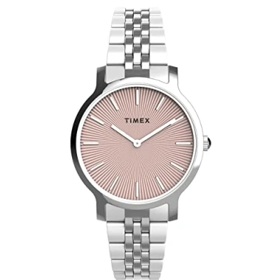 Image of Timex Women Analog Quartz Watch with Stainless Steel Strap TW2V77400VQ