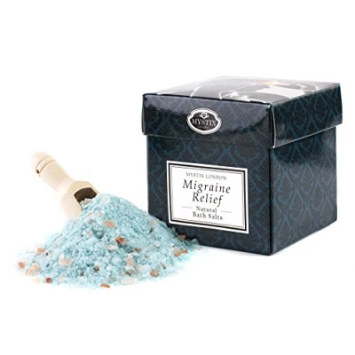 Image of Mystix London Migraine Relief 100% Natural Bath Salts a Medley of Epsom, Dead Sea Mineral and Himalayan Pink Perfect as Gift Handmade in UK
