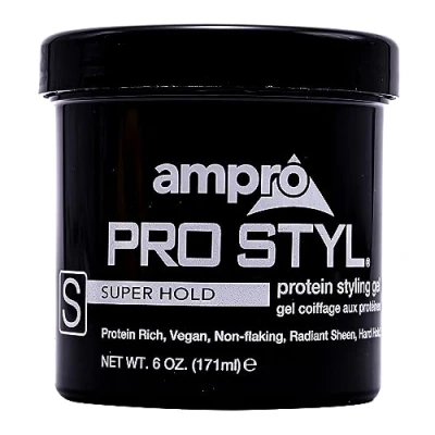 Image of Ampro Pro Styl Styling Gel Protects and Strengthens Your Strands Non Flaking, Alcohol Free, Vegan Formula Flexible, Touchable Hold for All Hair Textures Super 6 oz