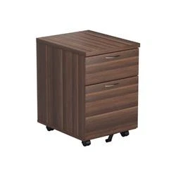Image of Mezzo 2 Drawer Mobile Pedestal Dark Walnut TESMP2DW