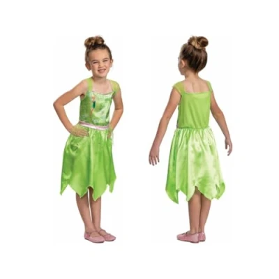 Image of Disney Official Standard Tinkerbell Costume Kids, Fancy Dress Up Outfit, Green Fairy for Girls, Costumes Girls XS