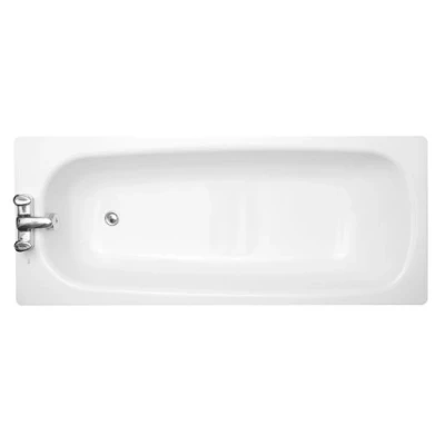 Image of Roca Contesa Straight Eco Bath No Anti Slip 2 Tap Holes 1700 X 700mm Excluding Legs And Grips