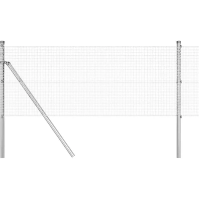 Image of vidaXL Fence Post Set of 2 Galvanised steel 10 x 0.5 m Durable
