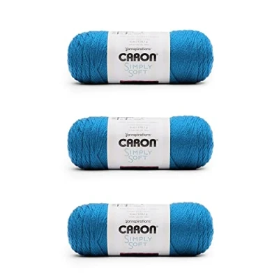 Image of Caron Simply Soft Cobalt Blue Yarn 3 Pack of 170g/6oz Acrylic 4 Medium (Worsted) 315 Yards Knitting/Crochet